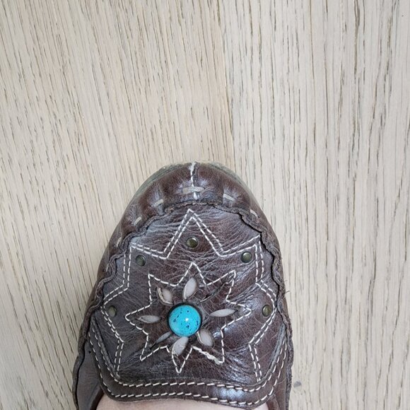 Browns size 7 brown leather moccasin flats - Picture 3 of 11